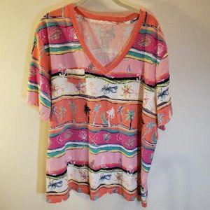 Sun Bay V-neck short sleeve Tee 3X